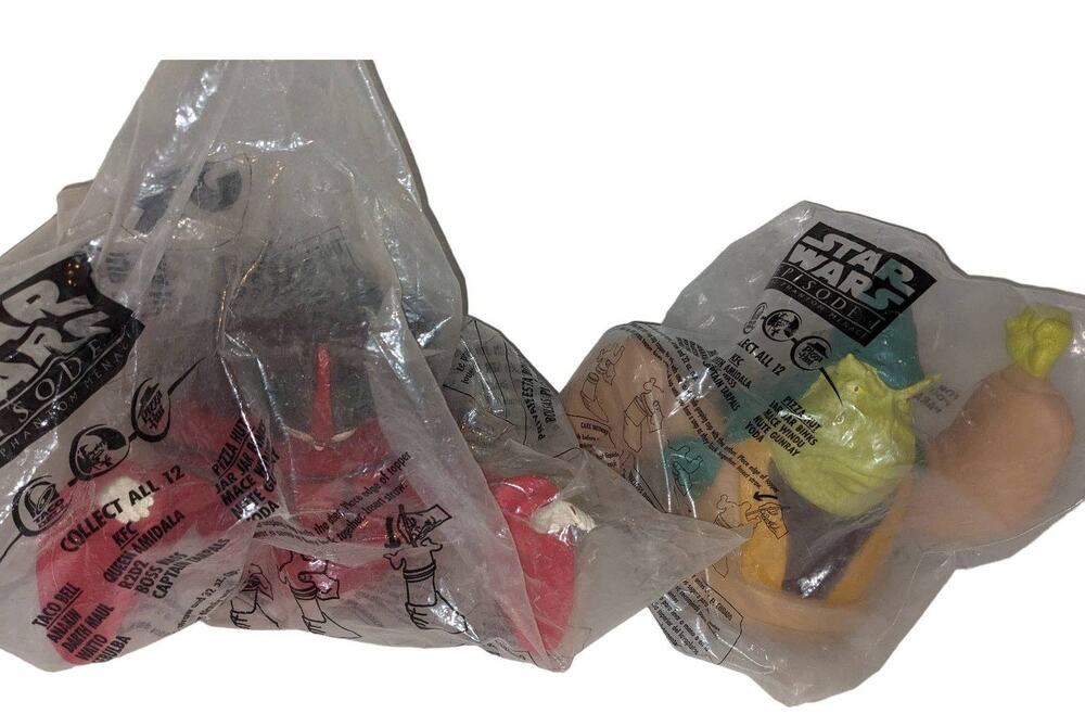 Vintage 1999 Star Wars Episode 1 Queen Amidala Boss Nass Pizza Hut Cup Topper NB